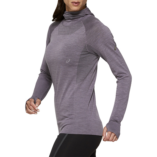 Футболка женская ASICS Metarun LS Top Lavender Grey - Фото 3 большая