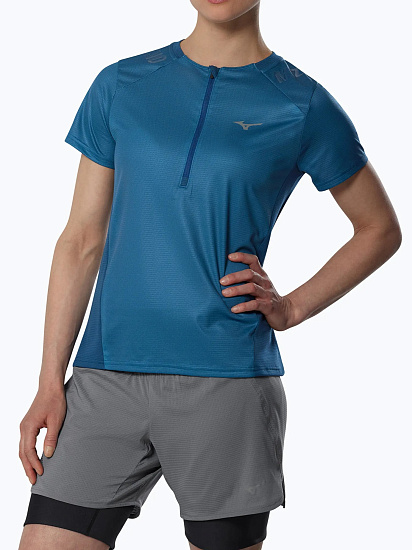 Футболка женская Mizuno Trail Graphic Sailor Blue - Фото 2 большая