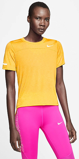 Футболка женская Nike Icon Clash Top SS Best Topaz Gold/White - Фото 3 большая