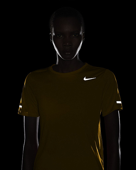 Футболка женская Nike Icon Clash Top SS Best Topaz Gold/White - Фото 4 большая