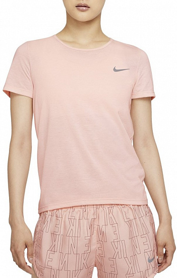 Футболка женская Nike Dri-FIT Run Division Pale Coral/Black/Reflective Silver - Фото 1 большая