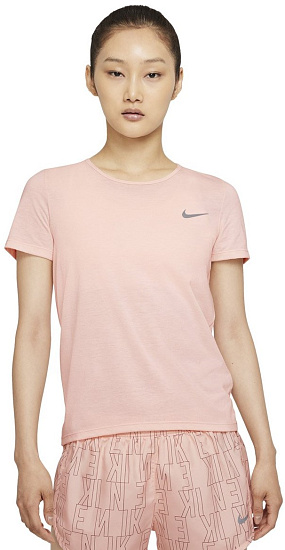 Футболка женская Nike Dri-FIT Run Division Pale Coral/Black/Reflective Silver - Фото 3 большая