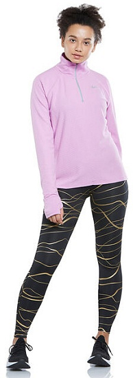 Футболка женская Nike Sphere 1/2 Zip Beyond Pink/Heather - Фото 3 большая