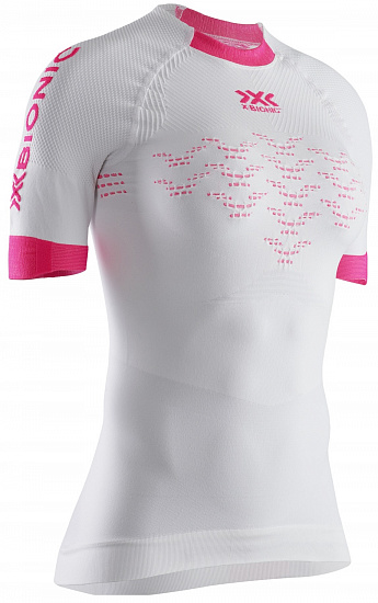 Футболка женская X-Bionic The Trick 4.0 Running Arctic White/Neon Flamingo - Фото 1 большая