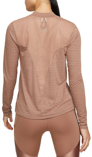 Футболка женская Nike Dri-FIT Run Division Ls Archaeo Brown/Pink Oxford/Reflective Black - Фото 2 большая