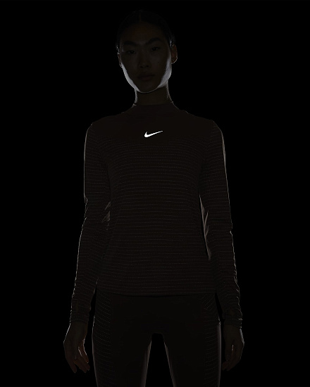 Футболка женская Nike Dri-FIT Run Division Ls Archaeo Brown/Pink Oxford/Reflective Black - Фото 6 большая