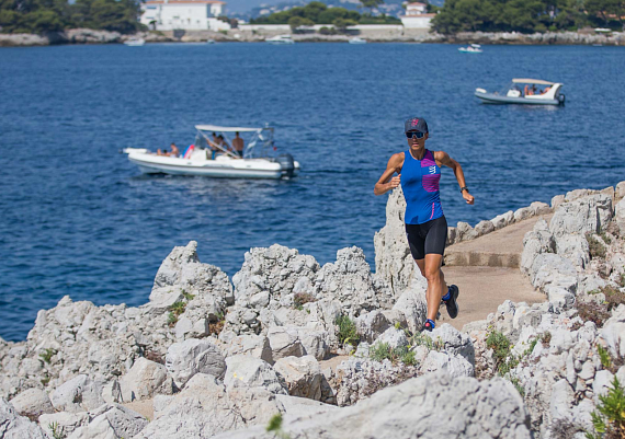 Майка женская Compressport Tri Postural Синий - Фото 7 большая