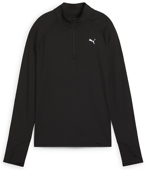 Лонгслив женский Puma Run Velocity Cloudspun 1/4 Zip Black - Фото 1 большая