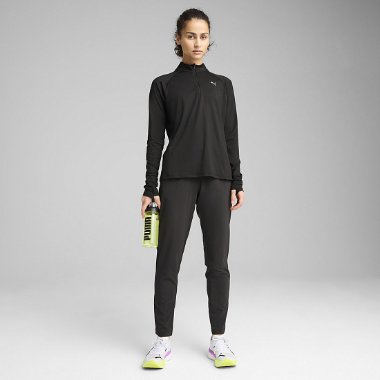 Лонгслив женский Puma Run Velocity Cloudspun 1/4 Zip Black - Фото 5 большая