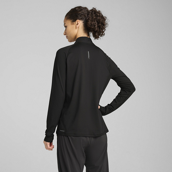Лонгслив женский Puma Run Velocity Cloudspun 1/4 Zip Black - Фото 6 большая