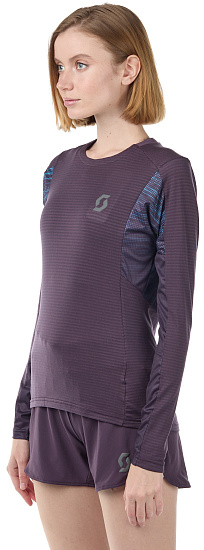 Футболка женская Scott Trail Run Dark Purple/Breeze Blue - Фото 3 большая