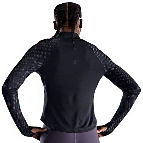 Лонгслив женский Nike Tempo Dri-FIT Hz Black/Reflective Silver - Фото 4 большая