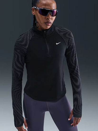Лонгслив женский Nike Tempo Dri-FIT Hz Black/Reflective Silver - Фото 5 большая
