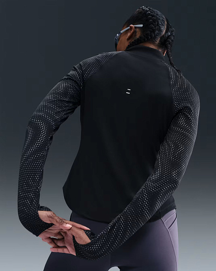 Лонгслив женский Nike Tempo Dri-FIT Hz Black/Reflective Silver - Фото 6 большая