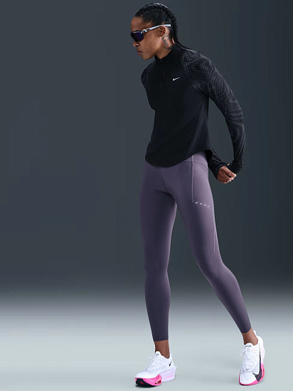 Лонгслив женский Nike Tempo Dri-FIT Hz Black/Reflective Silver - Фото 7 большая