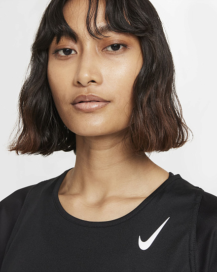 Футболка женская Nike Dri-Fit Race Black - Фото 5 большая