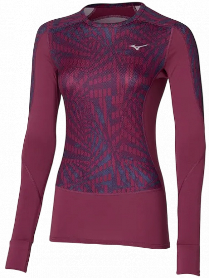 Лонгслив женский Mizuno Virtual Body G4 Crew Violet Quartz - Фото 1 большая