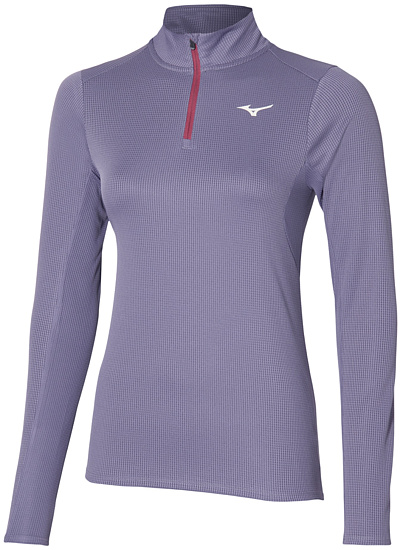 Лонгслив женский Mizuno Dryaeroflow Half Zip Cadet - Фото 1 большая