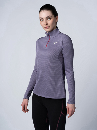 Лонгслив женский Mizuno Dryaeroflow Half Zip Cadet - Фото 9 большая
