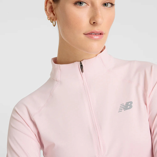 Лонгслив женский New Balance NB Harmony Half Zip Rose Sugar - Фото 4 большая
