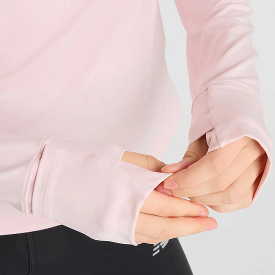 Лонгслив женский New Balance NB Harmony Half Zip Rose Sugar - Фото 5 большая