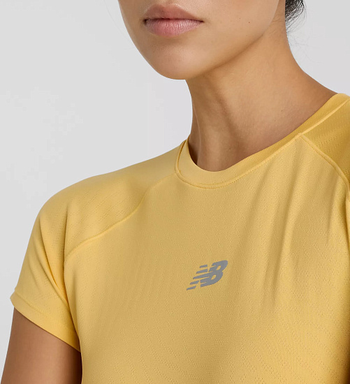 Футболка женская New Balance Seasonal Jacquard Clementine - Фото 5 большая
