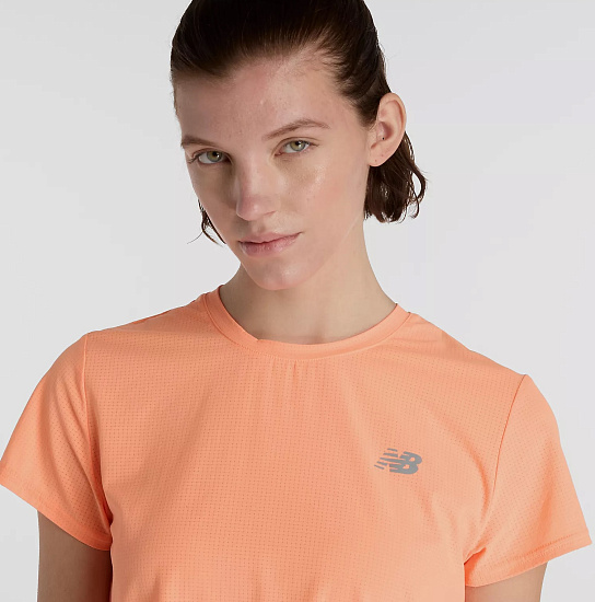 Футболка женская New Balance Race Day Ultra Light Hot Mango - Фото 4 большая