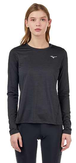 Футболка женская Mizuno Impulse Core LS Чер - Фото 4 большая