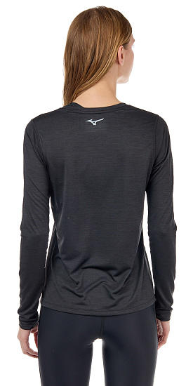 Футболка женская Mizuno Impulse Core LS Чер - Фото 6 большая