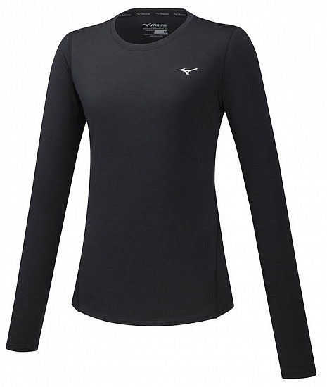 Футболка женская Mizuno Impulse Core LS Чер - Фото 1 большая