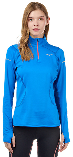 Лонгслив женский Mizuno Warmalite HZ Синий - Фото 4 большая