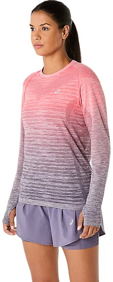 Лонгслив женский ASICS Seamless Top Coral Reef/Greyish Purple - Фото 5 большая