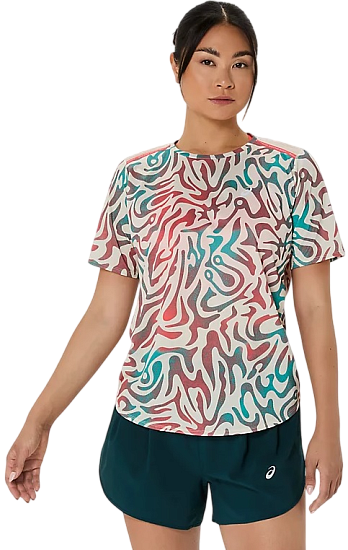 Футболка женская ASICS Road All Over Print Top Birch - Фото 3 большая