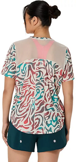 Футболка женская ASICS Road All Over Print Top Birch - Фото 4 большая