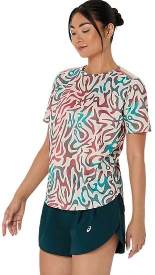 Футболка женская ASICS Road All Over Print Top Birch - Фото 5 большая