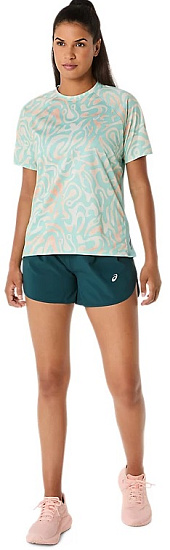Футболка женская ASICS Road Lite-Show Top Oasis Green/Multicolour - Фото 6 большая