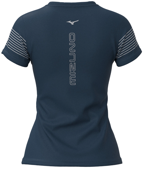 Футболка женская Mizuno Athletics Blue Wing Teal - Фото 3 большая