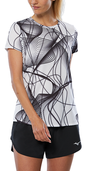 Футболка женская Mizuno Graphic White - Фото 3 большая