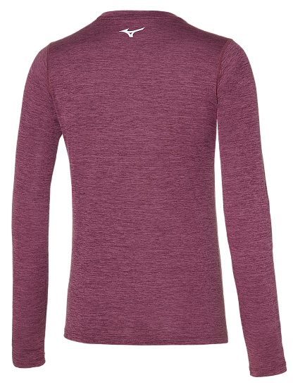 Футболка женская Mizuno Impulse Core Ls Grape Wine - Фото 2 большая