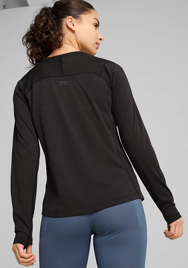 Лонгслив женский Puma Seasons Tech Wool Ls Black - Фото 5 большая