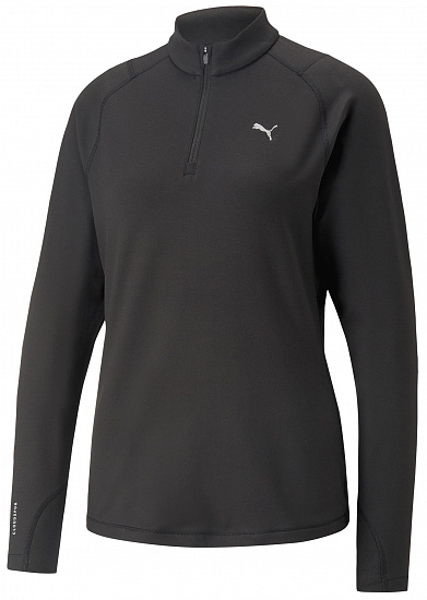 Лонгслив женский Puma Run Cloudspun 1/2 Zip Black - Фото 1 большая