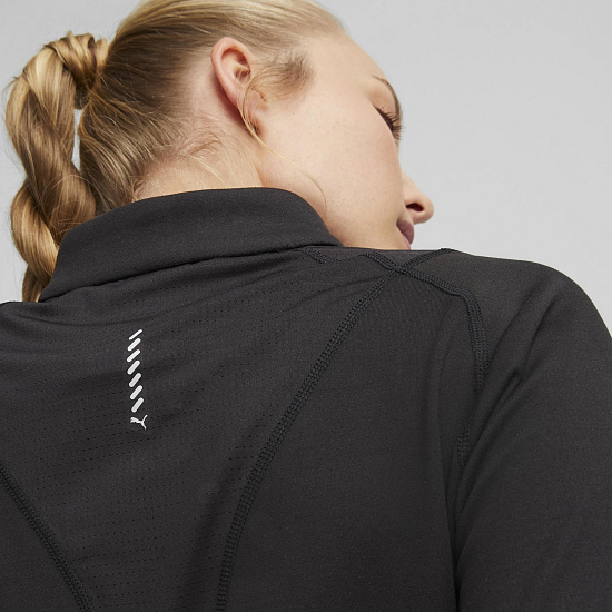 Лонгслив женский Puma Run Cloudspun 1/2 Zip Black - Фото 6 большая