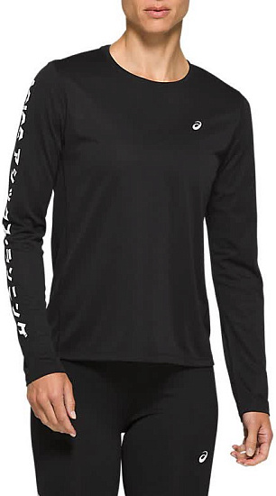 Футболка женская ASICS Katakana LS Performance Black - Фото 2 большая