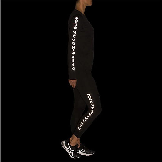 Футболка женская ASICS Katakana LS Performance Black - Фото 5 большая