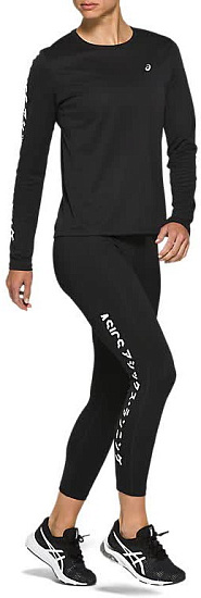 Футболка женская ASICS Katakana LS Performance Black - Фото 7 большая