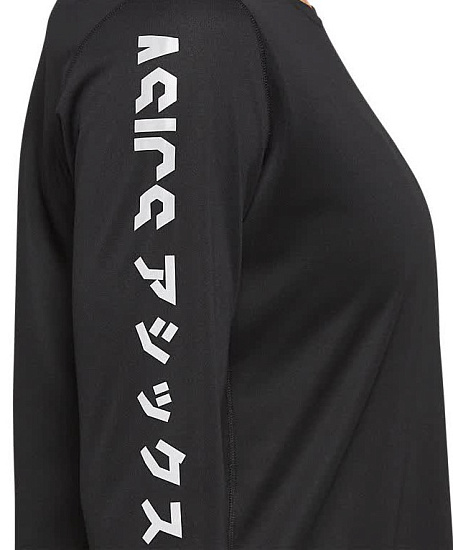 Футболка женская ASICS Katakana LS Performance Black - Фото 8 большая