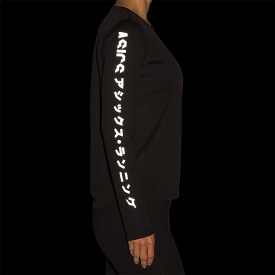 Футболка женская ASICS Katakana LS Performance Black - Фото 12 большая