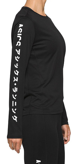 Футболка женская ASICS Katakana LS Performance Black - Фото 13 большая