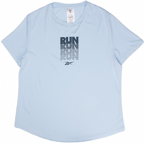 Футболка женская Reebok Running Speedwick Graphic Голубой - Фото 1 большая