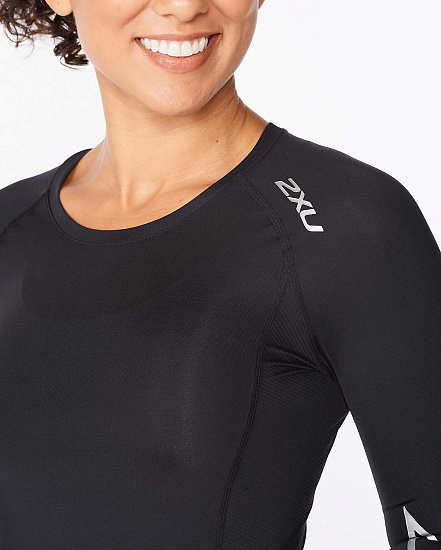 Лонгслив женский 2XU Core Compression L/S Black/Silver - Фото 4 большая